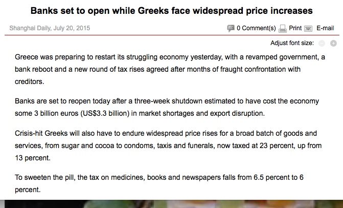 GREECE UPSETS MARKETS